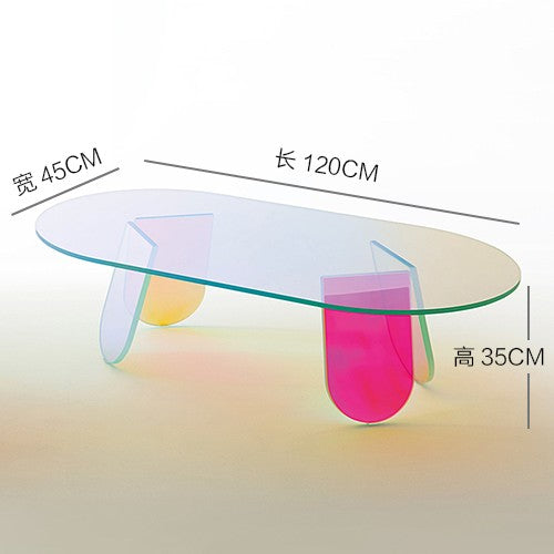 Rainbow coffee table small round table modern simple living room sofa side table acrylic colorful corner balcony coffee table