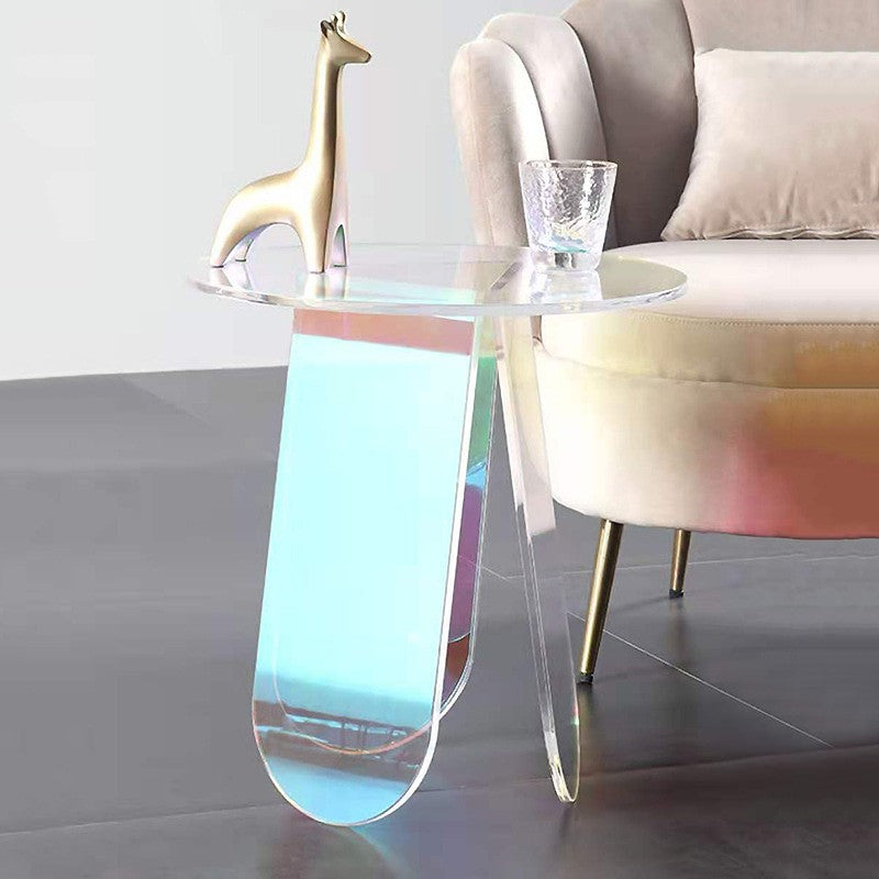 Rainbow coffee table small round table modern simple living room sofa side table acrylic colorful corner balcony coffee table