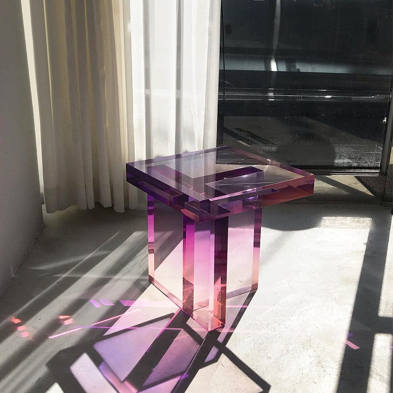 Acrylic purple gradient coffee table modern minimalist villa living room corner table designer creative light luxury small side table