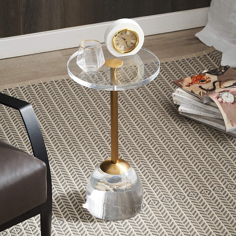 Acrylic side table, small round table, modern minimalist living room sofa designer, coffee table, balcony, transparent crystal coffee table