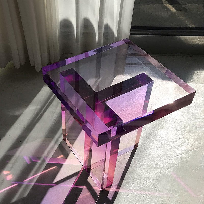 Acrylic purple gradient coffee table modern minimalist villa living room corner table designer creative light luxury small side table