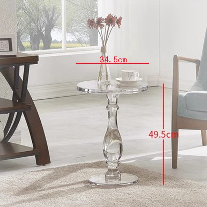 Acrylic side table small round table modern simple living room sofa glass corner table balcony crystal transparent coffee table