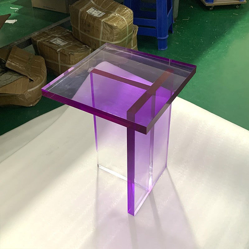 Acrylic purple gradient coffee table modern minimalist villa living room corner table designer creative light luxury small side table