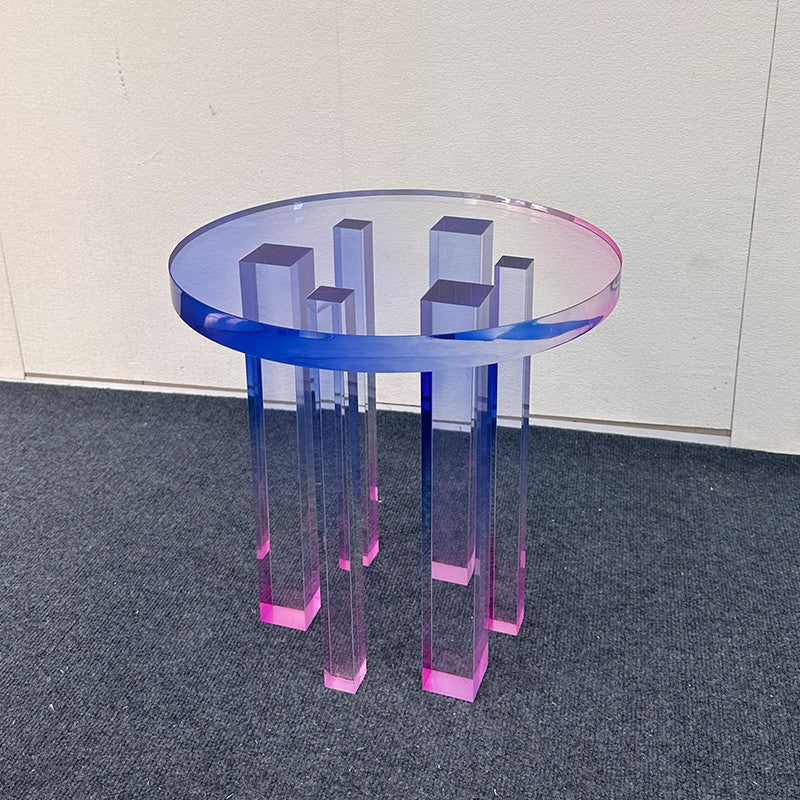 Acrylic purple gradient coffee table modern minimalist villa living room corner table designer creative light luxury small side table